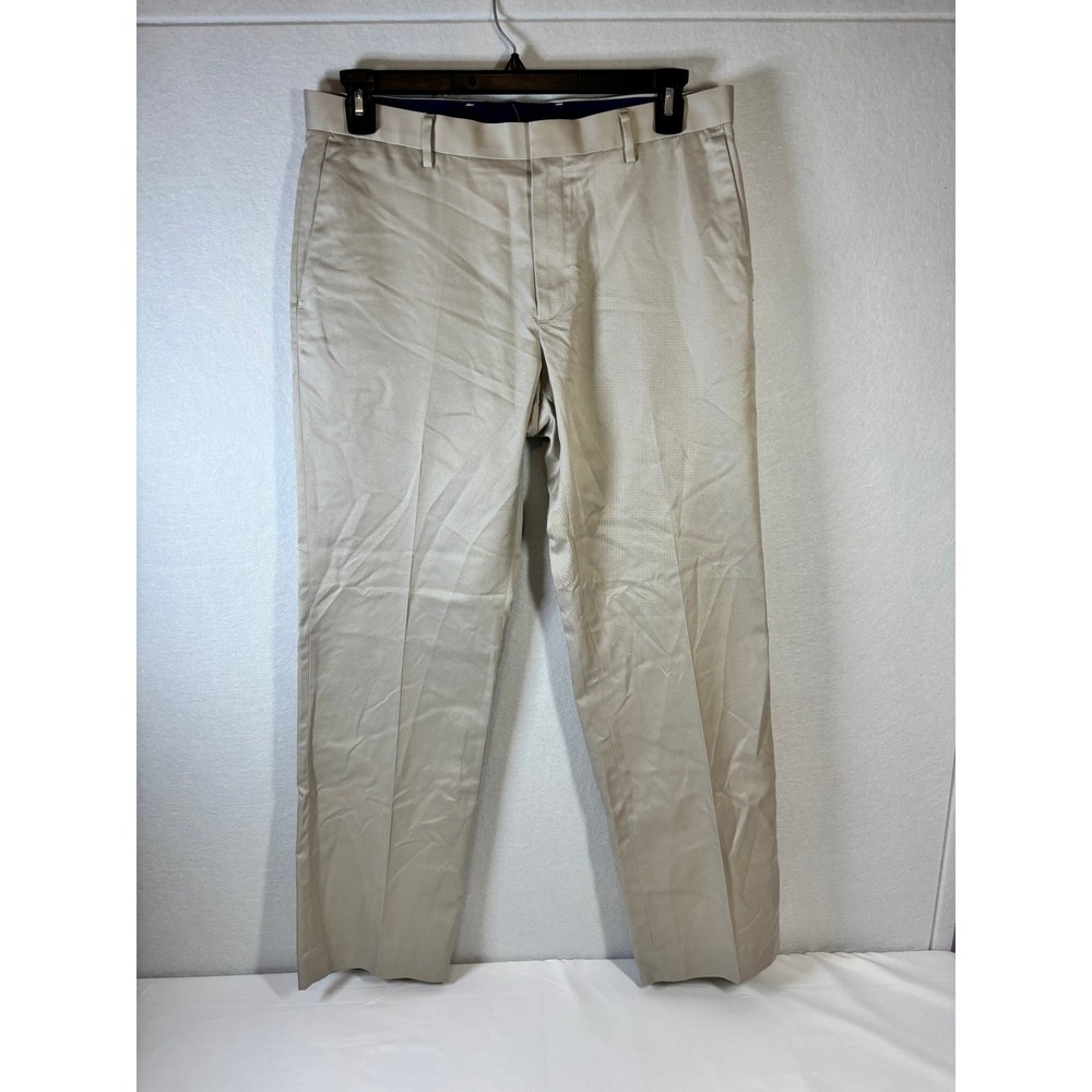 Banana Republic Mens Tailored Slim Fit Non-Iron Chino Pants Stone Beige 33x32